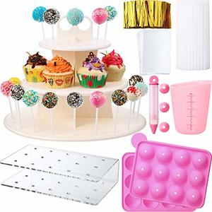 Cake Pop Maker Set, Silicone Molds, 3 Tier Cake Stand