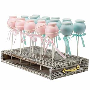 Mygift Torched Solid Wood 15 Hole Cake Pop Display Stand