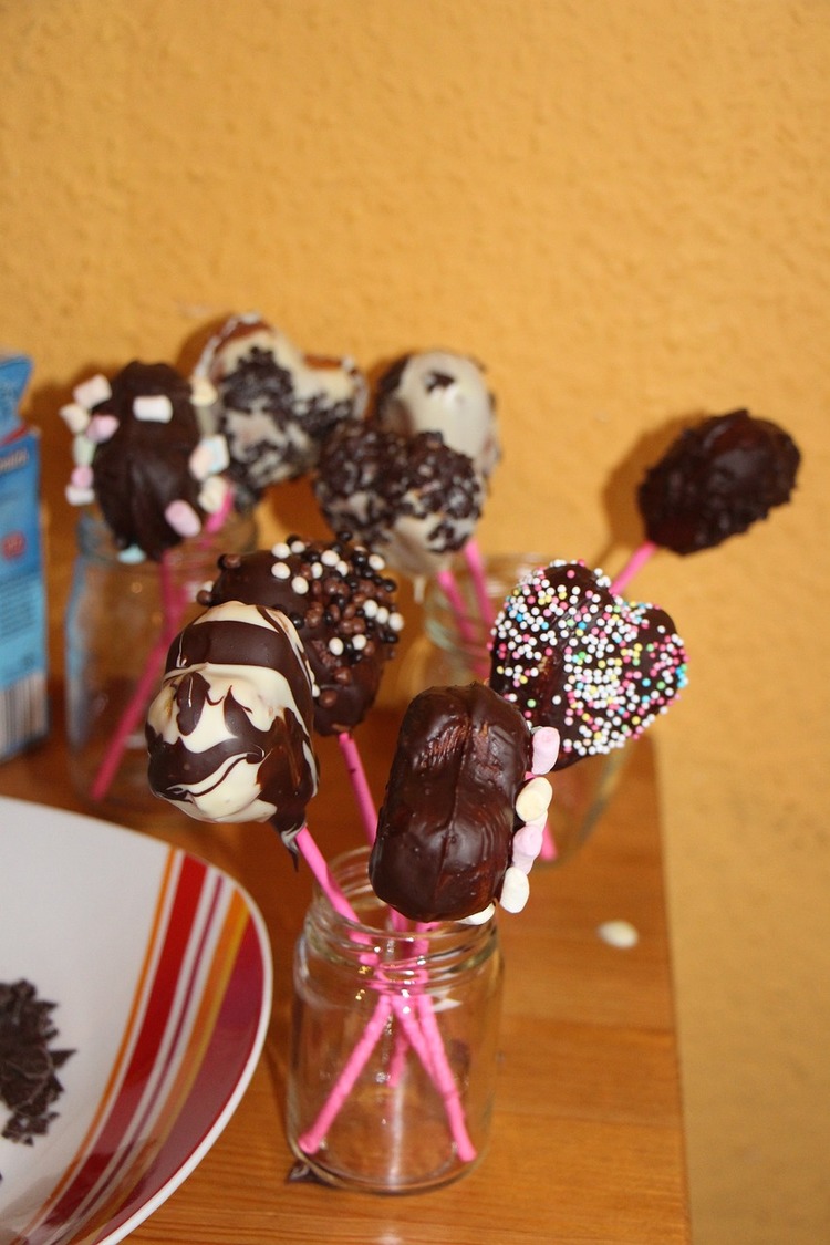 Chocolate Cake Pops with Mini Marshmallows and Sprinkles