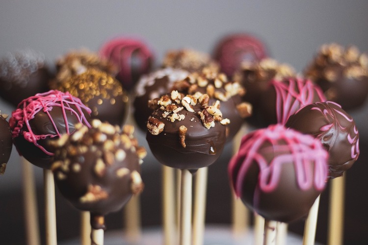 Chocolate Cake Pops with Crushed Walnuts Recipe